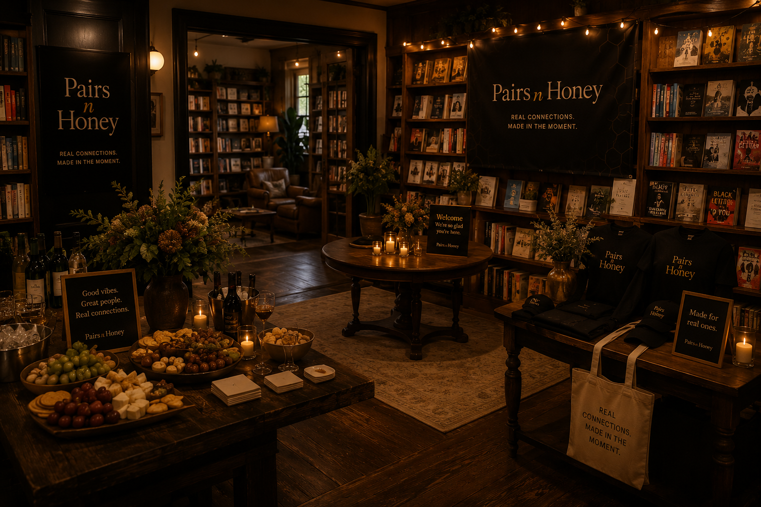 Pairs n Honey bookshop gathering
